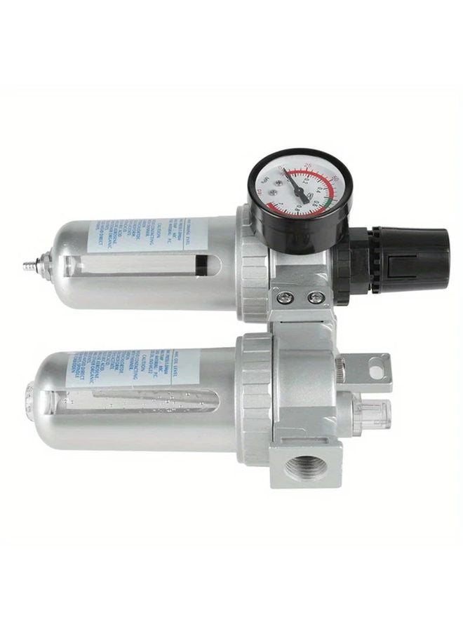 Air Compressor Filter Regulator Combo Kit 1 2 Inch Aluminum Body Oil Water Trap System - Image 2